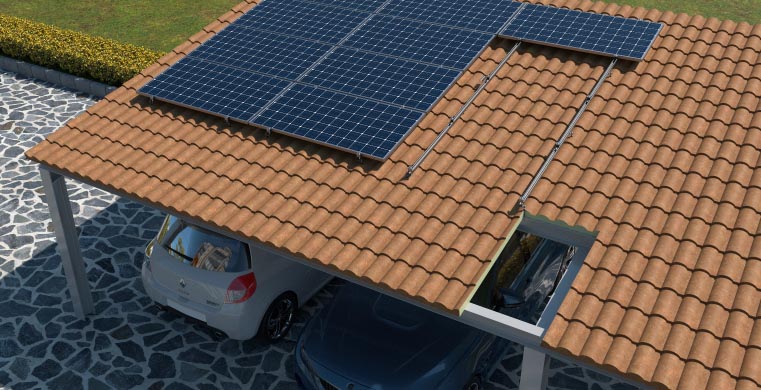 Koplanares System mit gelochter Führung aus Stahl Atlantis C4-M Indextrut Solar GP-XS.